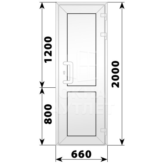 Пластиковая входная одностворчатая глухая дверь 660×2000 ОА-57775