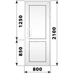 Пластиковая входная одностворчатая глухая дверь 800×2100 ОА-56782