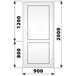 Пластиковая входная одностворчатая глухая дверь 900×2000 ОА-56491