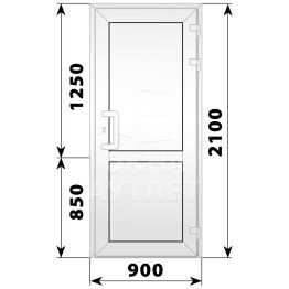 Пластиковая входная одностворчатая глухая дверь 900×2100 ОА-56470