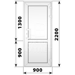 Пластиковая входная одностворчатая глухая дверь 900×2200 ОА-57841