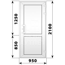 Пластиковая входная одностворчатая глухая дверь 950×2100 ОА-56509