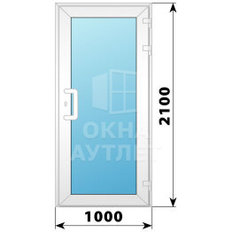 Пластиковая входная одностворчатая остекленная дверь 1000×2100 ОА-56320