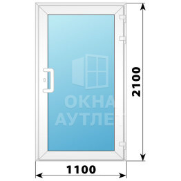 Пластиковая входная одностворчатая остекленная дверь 1100×2100 ОА-56845
