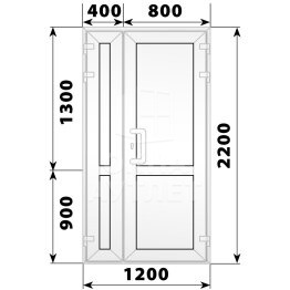 Пластиковая входная полуторная глухая дверь 1200×2200 ОА-56434