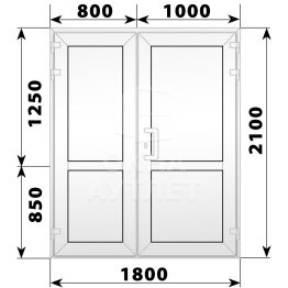 Пластиковая входная полуторная глухая дверь 1800×2100 ОА-58375