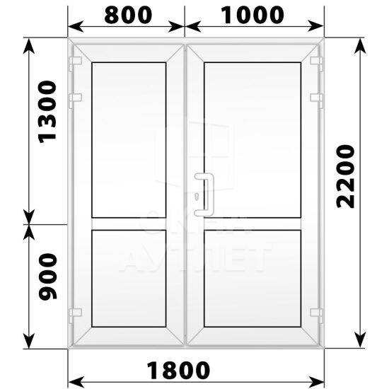 Пластиковая входная полуторная глухая дверь 1800×2200 ОА-58435