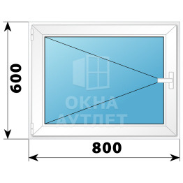 Пластиковое поворотное окно 800×600 ОА-32184