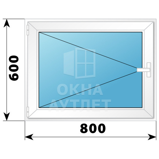 Пластиковое поворотное окно 800×600 ОА-32184
