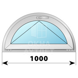 Полукруглое деревянно-алюминиевое откидное окно D1000 ОА-48573