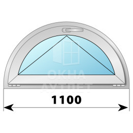 Полукруглое деревянно-алюминиевое откидное окно D1100 ОА-48762