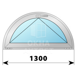 Полукруглое деревянно-алюминиевое откидное окно D1300 ОА-48992