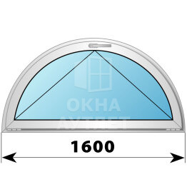 Полукруглое деревянно-алюминиевое откидное окно D1600 ОА-49073
