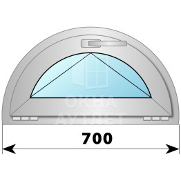 Полукруглое деревянно-алюминиевое откидное окно D700 ОА-50855