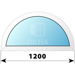 Полукругое глухое пластиковое окно D1200 ОА-39784