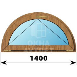 Полукругое откидное окно из лиственницы D1400 ОА-48723