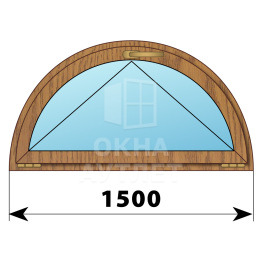 Полукругое откидное окно из лиственницы D1500 ОА-51425
