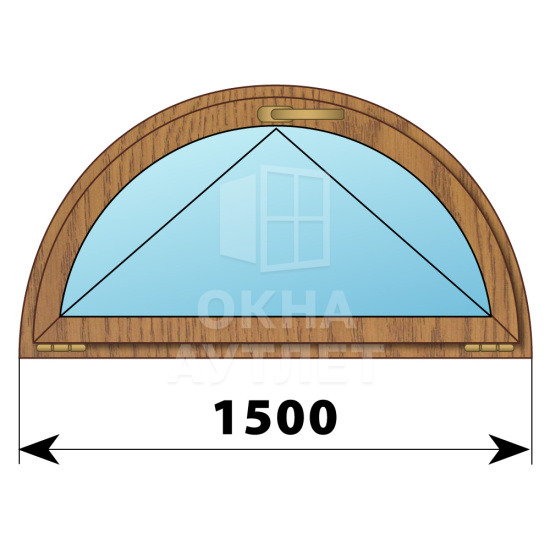 Полукругое откидное окно из лиственницы D1500 ОА-51425