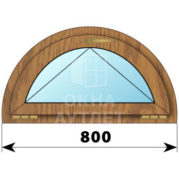 Полукругое откидное окно из лиственницы D800 ОА-50630