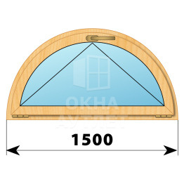 Полукругое откидное окно из сосны D1500 ОА-43123