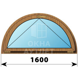 Полукругое откидное окно из сосны D1600 ОА-43129