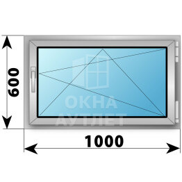 Поворотно-откидное алюминиевое окно 1000×600 ОА-53579