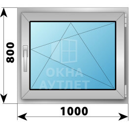 Поворотно-откидное алюминиевое окно 1000×800 ОА-54250