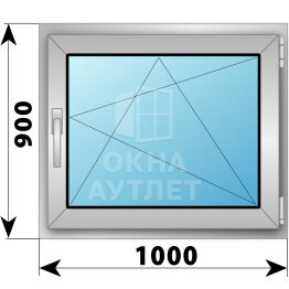 Поворотно-откидное алюминиевое окно 1000×900 ОА-53528