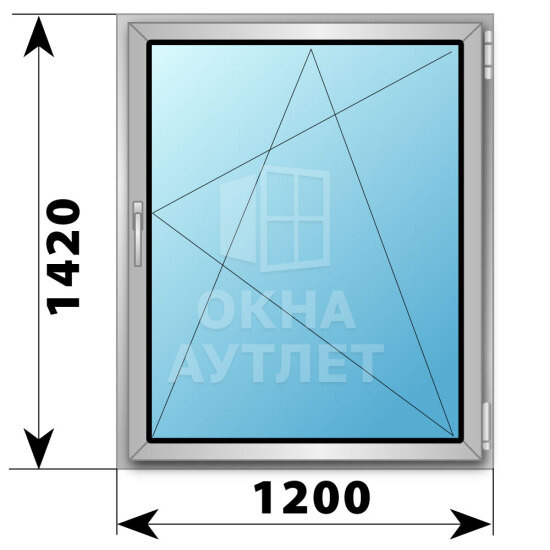 Поворотно-откидное алюминиевое окно 1200×1420 ОА-54625