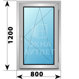 Поворотно-откидное алюминиевое окно 800×1200 ОА-54352