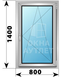 Поворотно-откидное алюминиевое окно 800×1400 ОА-54457