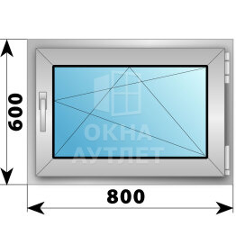 Поворотно-откидное алюминиевое окно 800×600 ОА-53875