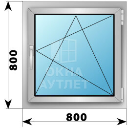 Поворотно-откидное алюминиевое окно 800×800 ОА-54145