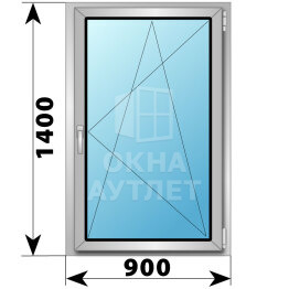 Поворотно-откидное алюминиевое окно 900×1400 ОА-54502
