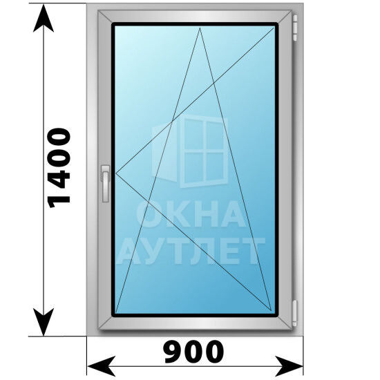 Поворотно-откидное алюминиевое окно 900×1400 ОА-54502