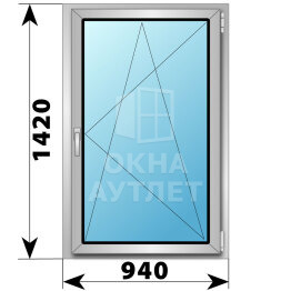 Поворотно-откидное алюминиевое окно 940×1420 ОА-53468
