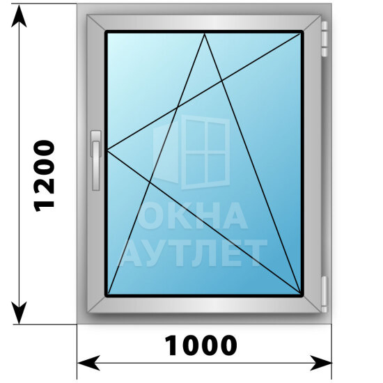 Поворотно-откидное деревянно-алюминиевое окно 1000×1200 ОА-49574