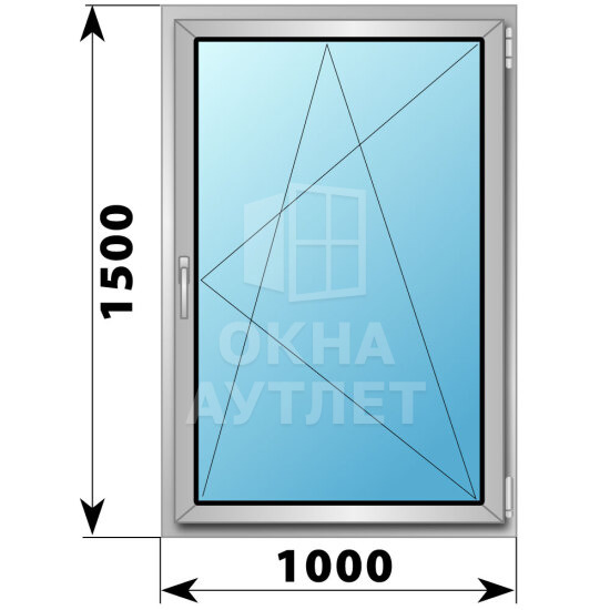 Поворотно-откидное деревянно-алюминиевое окно 1000×1500 ОА-46002