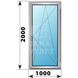 Поворотно-откидное деревянно-алюминиевое окно 1000×2000 ОА-46563