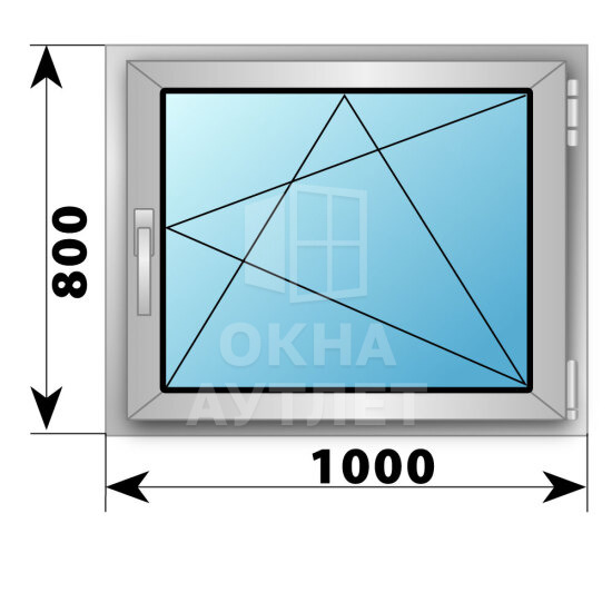 Поворотно-откидное деревянно-алюминиевое окно 1000×800 ОА-45045