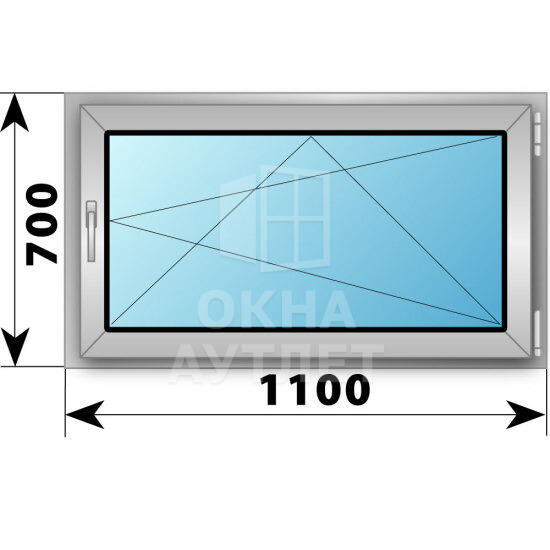 Поворотно-откидное деревянно-алюминиевое окно 1100×700 ОА-49265