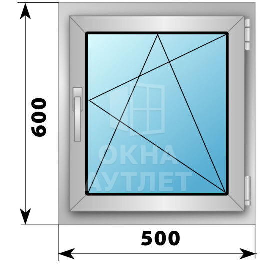 Поворотно-откидное деревянно-алюминиевое окно 500×600 ОА-44157