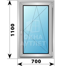 Поворотно-откидное деревянно-алюминиевое окно 700×1100 ОА-49247