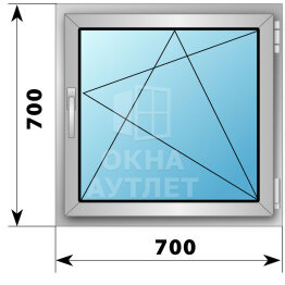 Поворотно-откидное деревянно-алюминиевое окно 700×700 ОА-44472