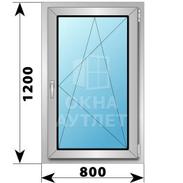 Поворотно-откидное деревянно-алюминиевое окно 800×1200 ОА-45303