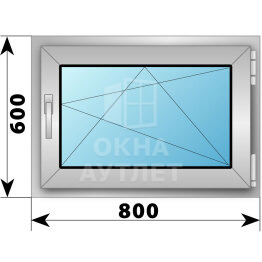 Поворотно-откидное деревянно-алюминиевое окно 800×600 ОА-49106