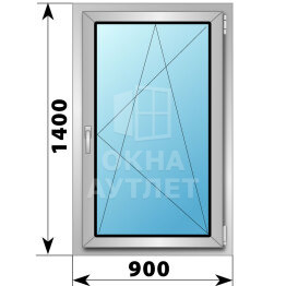 Поворотно-откидное деревянно-алюминиевое окно 900×1400 ОА-45687