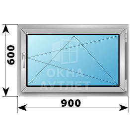 Поворотно-откидное деревянно-алюминиевое окно 900×600 ОА-44574