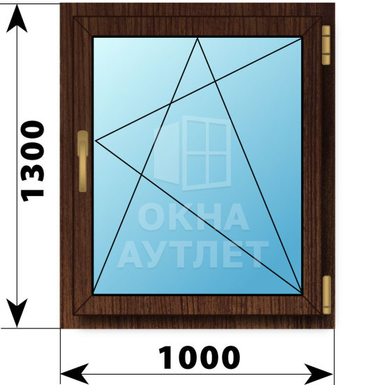 Поворотно-откидное окно из дуба 1000×1300 ОА-49895