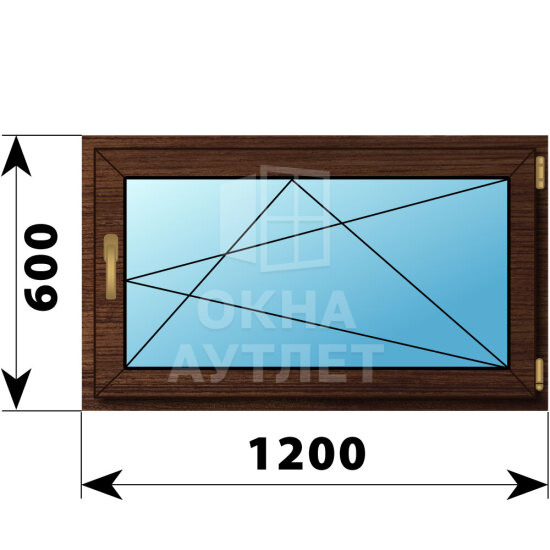 Поворотно-откидное окно из дуба 1200×600 ОА-45513